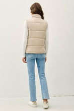 Load image into Gallery viewer, SUEDE AND BEIGE PUFFER VEST
