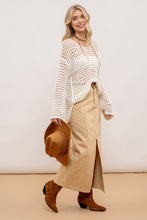 Load image into Gallery viewer, PANELED DENIM MIDI SKIRT
