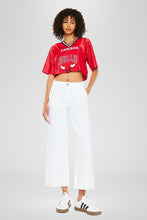 Load image into Gallery viewer, WHITE CROPPED WIDE LEG DENIM
