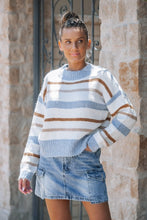 Load image into Gallery viewer, CHAMBRAY STRIPED SWEATER
