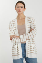 Load image into Gallery viewer, TAUPE STRIPED CARDIGAN
