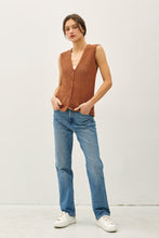 Load image into Gallery viewer, BUTTON UP V-NECK CROCHET TANK
