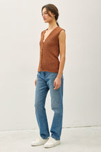 Load image into Gallery viewer, BUTTON UP V-NECK CROCHET TANK
