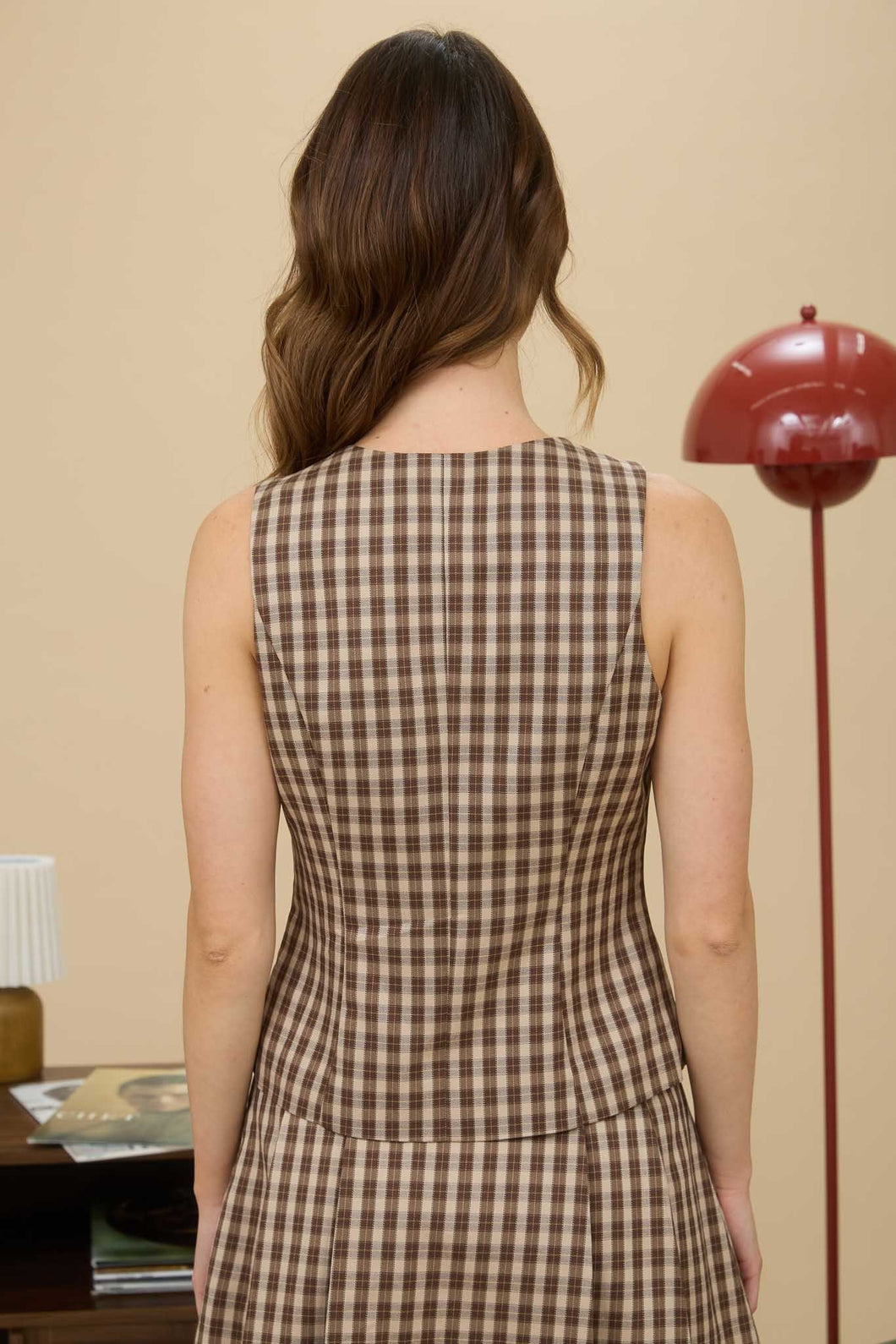 PLAID & POLISHED VEST TOP