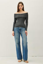 Load image into Gallery viewer, CHARCOAL RIBBED TOP
