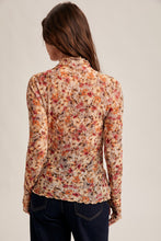 Load image into Gallery viewer, FLORAL MESH LONG SLEEVE TOP
