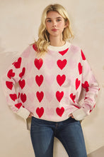 Load image into Gallery viewer, HEART CREWNECK OVERSIZED SWEATER
