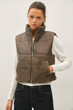 Load image into Gallery viewer, SIERRA FAUX LEATHER PUFFER VEST
