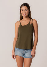 Load image into Gallery viewer, ASYMMETRICAL OLIVE GREEN TANK
