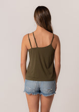 Load image into Gallery viewer, ASYMMETRICAL OLIVE GREEN TANK
