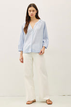 Load image into Gallery viewer, PINSTRIPE HENLEY TOP
