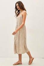 Load image into Gallery viewer, STRIPED LINEN BLEND BUTTON UP DRESS
