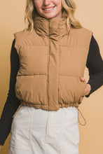 Load image into Gallery viewer, HIGH NECK CROPPED PUFFER VEST
