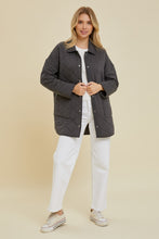 Load image into Gallery viewer, OVERSIZED GRAY QUILTED JACKET
