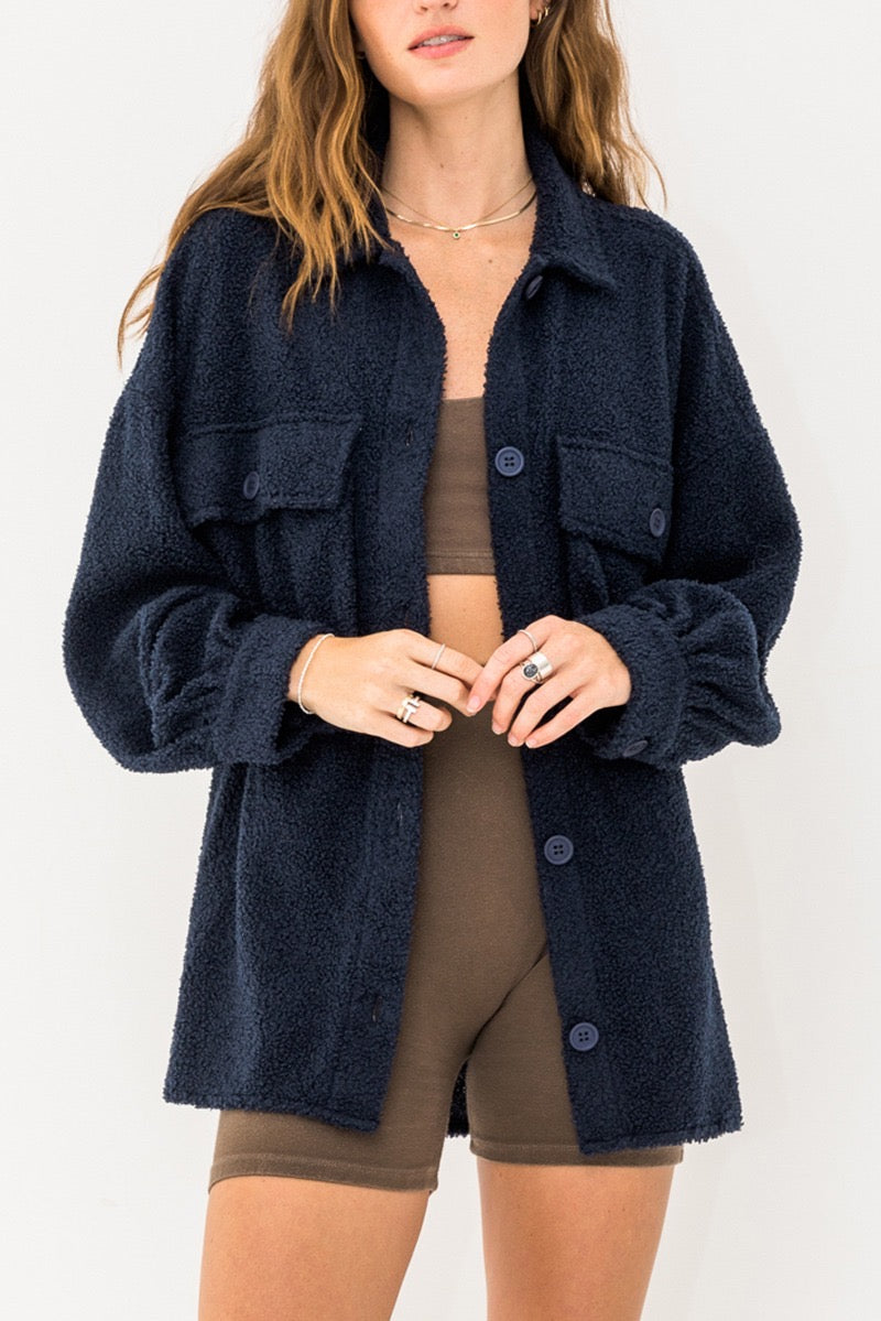 MIDNIGHT NAVY OVERSIZED JACKET