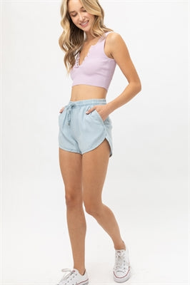 CHAMBRAY RUNNER SHORTS