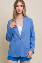 Load image into Gallery viewer, BLUE LINEN BLAZER
