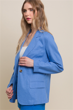 Load image into Gallery viewer, BLUE LINEN BLAZER
