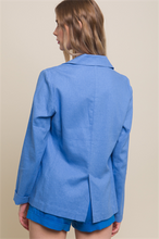 Load image into Gallery viewer, BLUE LINEN BLAZER

