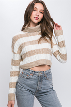 Load image into Gallery viewer, STRIPED TURTLENECK SWEATER
