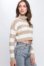 Load image into Gallery viewer, STRIPED TURTLENECK SWEATER
