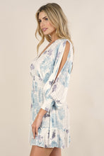 Load image into Gallery viewer, BLUE HAZE SMOCK MINI DRESS
