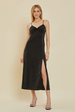 Load image into Gallery viewer, BLK SPARKLE SLIP DRESS
