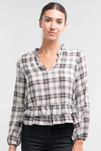 Load image into Gallery viewer, LIGHTWEIGHT YARN DYE RUFFLE TOP
