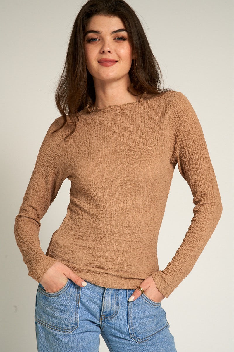 ESPRESSO CHIC LONG SLEEVE TOP