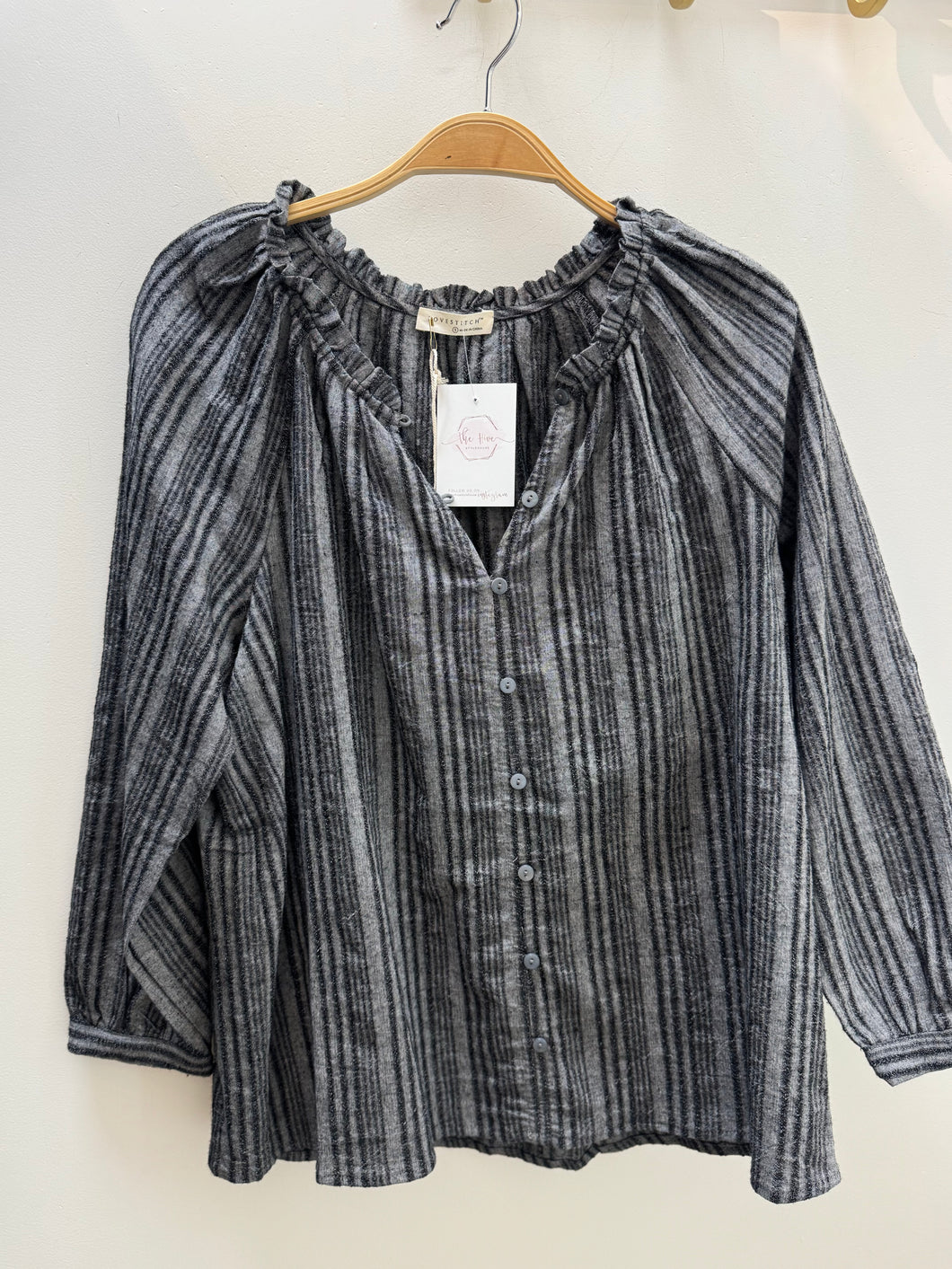 CHARCOAL GRACE BLOUSE