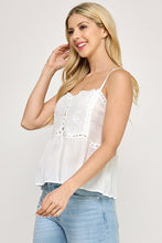 Load image into Gallery viewer, EMBROIDERED BABYDOLL TANK
