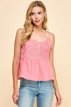 Load image into Gallery viewer, EMBROIDERED BABYDOLL TANK
