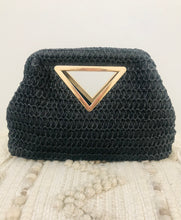 Load image into Gallery viewer, WOVEN PURSE W/ GOLD TRIANGLE HANDLE
