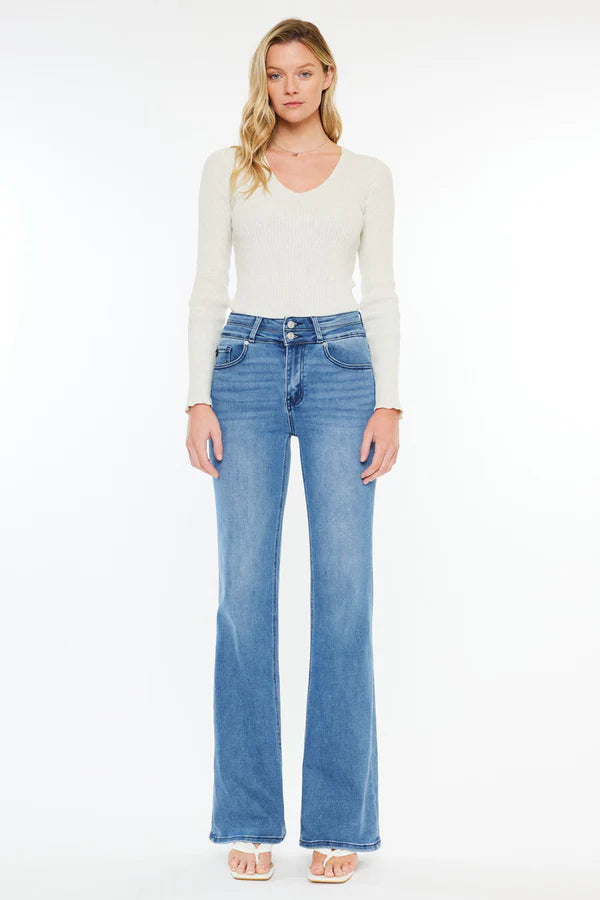 ONYX ULTRA HIGH RISE WIDE FLARE-MED WASH