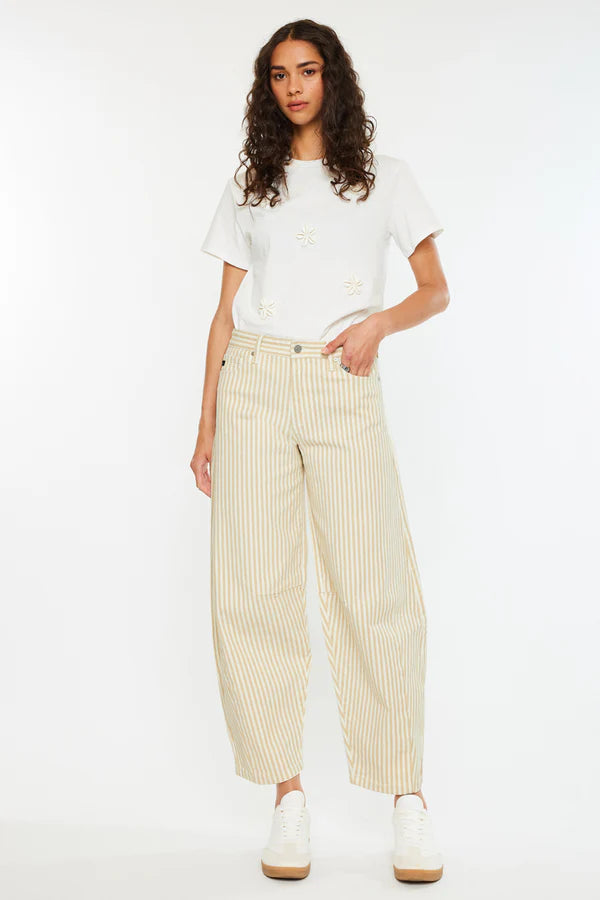 MARIANA STRIPE BARREL JEANS