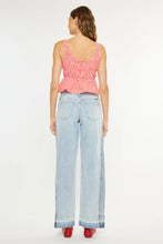 Load image into Gallery viewer, CARLISE MID RISE COLOR BLOCK WIDE LEG JEANS
