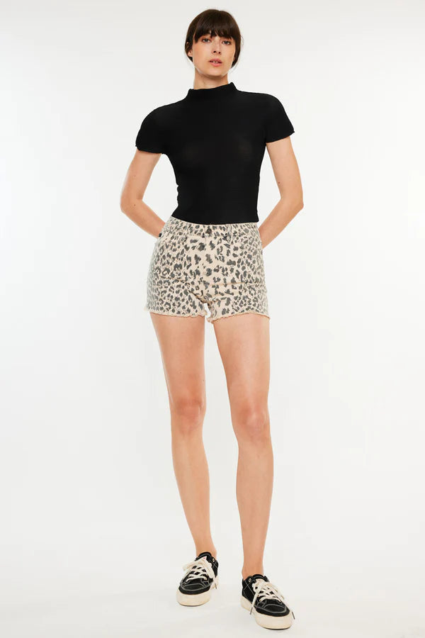LEOPARD HIGH RISE SHORTS