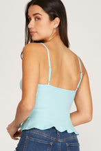 Load image into Gallery viewer, RUCHED TANK W/ RUFFLE HEM
