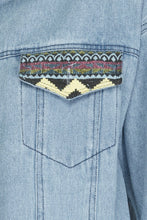 Load image into Gallery viewer, JAQUARD CONTRAST DENIM JACKET
