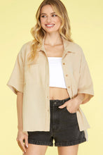 Load image into Gallery viewer, TAUPE GAUZY BUTTON UP

