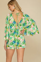Load image into Gallery viewer, KIMONO SLEEVE FLORAL ROMPER
