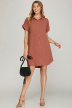 Load image into Gallery viewer, CINNAMON SHIRT DRESS
