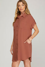 Load image into Gallery viewer, CINNAMON SHIRT DRESS
