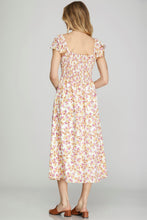 Load image into Gallery viewer, FLORAL PRINT FLUTTER SLV DRESS
