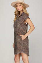 Load image into Gallery viewer, LEOPARD PRINT SHIRT DRESS
