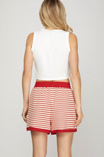 Load image into Gallery viewer, RED STRIPE KNIT SHORTS
