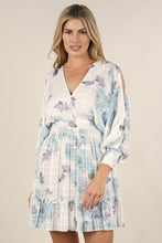 Load image into Gallery viewer, BLUE HAZE SMOCK MINI DRESS
