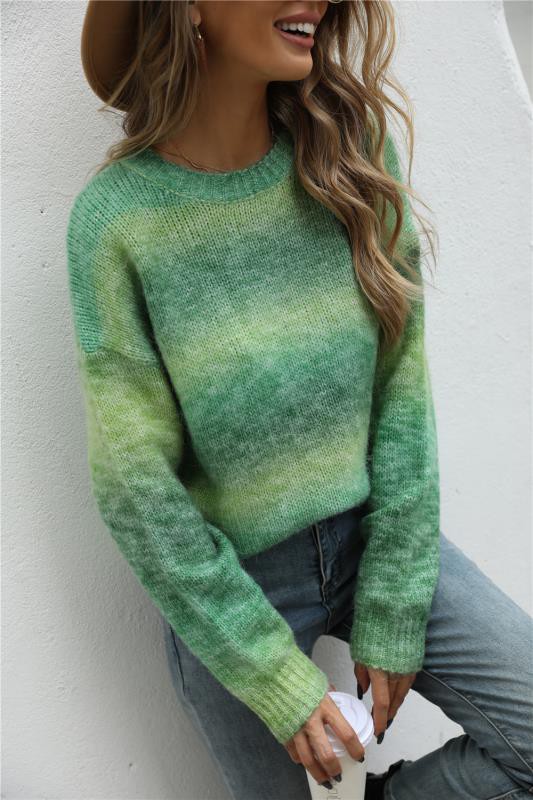GREEN SUBTLE STRIPE SWEATER