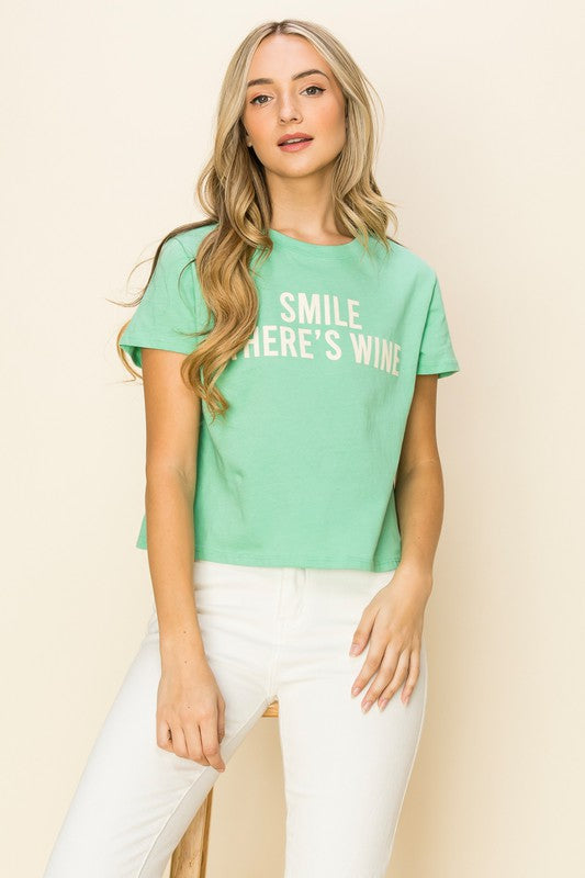 SMILE THERE'S WINE GRAPHIC TEE
