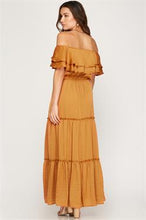 Load image into Gallery viewer, OFF THE SHOULDER TIERED MAXI DRESS
